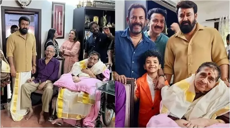 അമ്മയുടെ ജന്മദിനം ആഘോഷിച്ച് മോഹൻലാൽ അമ്മയുടെ ജന്മദിനം ആഘോഷിച്ച് മോഹൻലാൽ