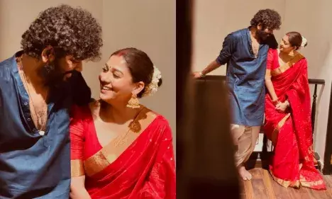 ചുവപ്പ് സാരിയിൽ സുന്ദരിയായി നയൻതാരയുടെ നവരാത്രി ആഘോഷങ്ങൾ ചുവപ്പ് സാരിയിൽ സുന്ദരിയായി നയൻതാരയുടെ നവരാത്രി ആഘോഷങ്ങൾ