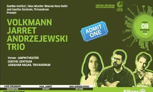 ജാസ്സ് സംഗീത നിശയുമായി ജർമൻ സംഗീതജ്ഞർ തിരുവനന്തപുരം ഗോഥെ സെൻട്രത്തിൽ എത്തുന്നു ജാസ്സ് സംഗീത നിശയുമായി ജർമൻ സംഗീതജ്ഞർ തിരുവനന്തപുരം ഗോഥെ സെൻട്രത്തിൽ എത്തുന്നു