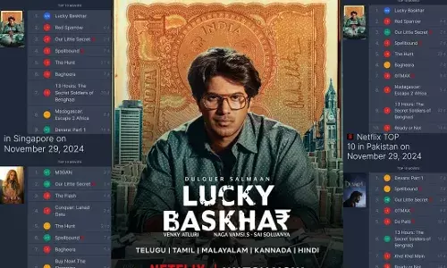 നെറ്റ്ഫ്ലിക്സിലും തരംഗമായി ദുൽഖർ സൽമാൻ ചിത്രം; ആഗോള തലത്തിൽ ട്രെൻഡിങ്ങായി ലക്കി ഭാസ്കർ നെറ്റ്ഫ്ലിക്സിലും തരംഗമായി ദുൽഖർ സൽമാൻ ചിത്രം; ആഗോള തലത്തിൽ ട്രെൻഡിങ്ങായി ലക്കി ഭാസ്കർ
