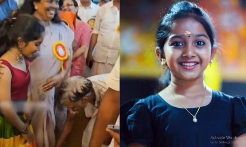 ബാലതാരം ദേവനന്ദയുടെ കാൽ തൊട്ടു വന്ദിച്ചു വൃദ്ധൻ ;  കടുത്ത വിമർശനങ്ങൾ നേരിട്ട് വീഡിയോ