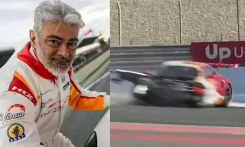 റേസിംഗ് പരിശീലനത്തിനിടെ നടൻ അജിത് കുമാറിന്  കാർ അപകടം