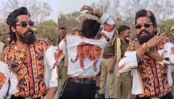 വീണ്ടും പുഷ്പ മാനിയ ; മഹാ കുംഭമേളയിൽ മുങ്ങിക്കുളിച്ച് പുഷ്പരാജ് ! വീണ്ടും പുഷ്പ മാനിയ ; മഹാ കുംഭമേളയിൽ മുങ്ങിക്കുളിച്ച് പുഷ്പരാജ് !