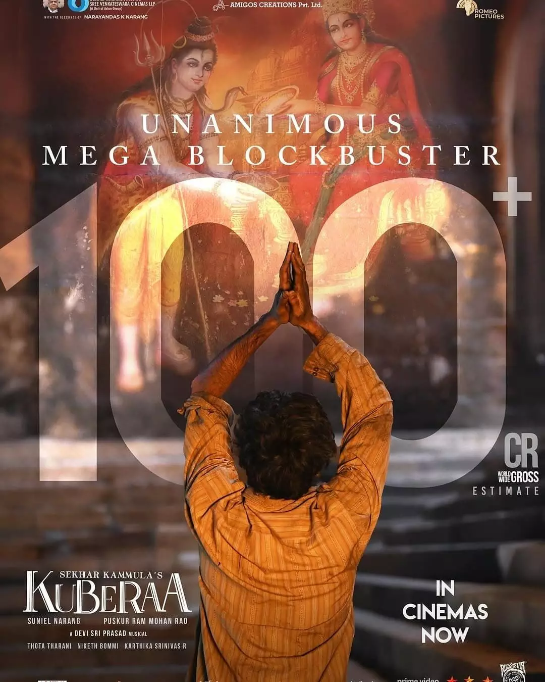 100 കോടി ആഗോള ഗ്രോസ് പിന്നിട്ട് ഐതിഹാസിക വിജയവുമായി ധനുഷ്- ശേഖര്‍ കമ്മുല ചിത്രം കുബേര
