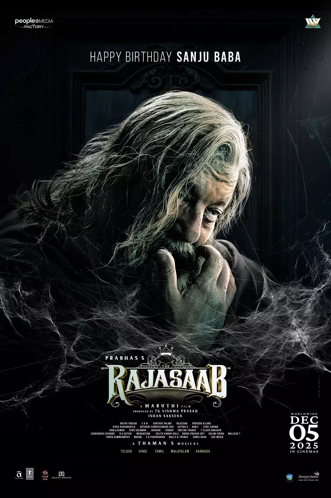 ഞെട്ടിക്കാന്‍ സഞ്ജു ബാബ എത്തുന്നു പ്രഭാസിന്റെ ഹൊറര്‍ - ഫാന്റസി ചിത്രം രാജാസാബിലെ സഞ്ജയ് ദത്തിന്റെ ലുക്ക് താരത്തിന് ജന്മദിന സമ്മാനമായി പുറത്തുവിട്ട് അണിയറപ്രവര്‍ത്തകര്‍