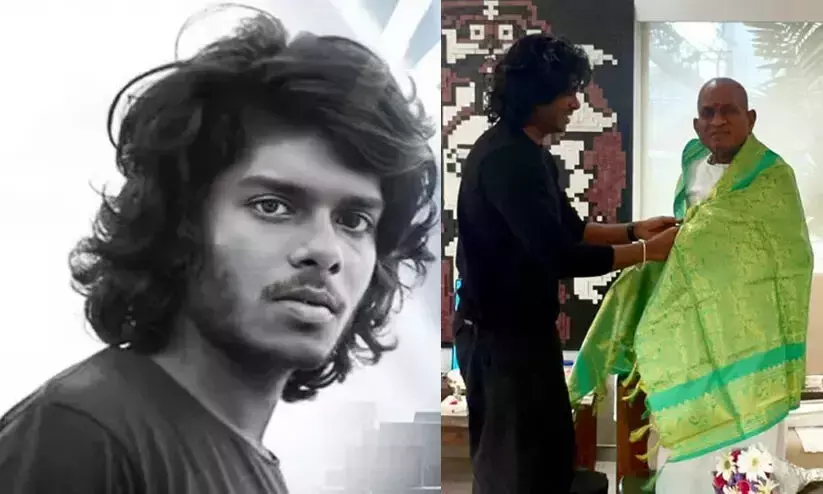 ഇളയരാജയ്ക്ക് പൊന്നാട അണിയിച്ചു വേടൻ