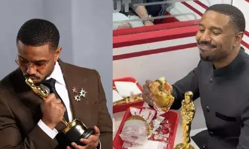 ഓസ്കർ നേട്ടത്തിന് പിന്നാലെ ബർഗർ ഷോപ്പിൽ ക്യൂ നിന്ന് മൈക്കൽ ബി. ജോർദാൻ; വൈറലായി വീഡിയോ